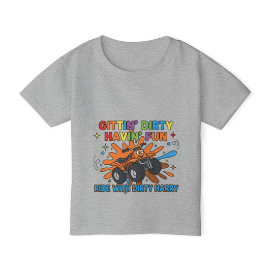 Gittin' Dirty Havin' Fun Toddler Tee — Kids Mud Truck Adventure Shirt