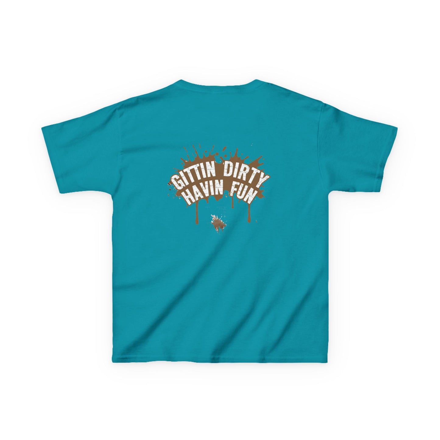 Kids Tee — 'Gittin' Dirty, Havin' Fun' Mud Splash Graphic