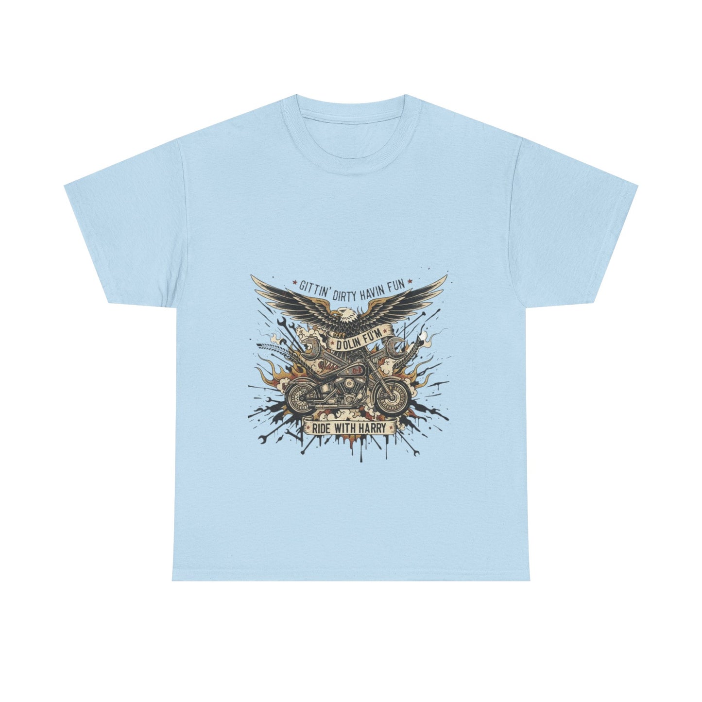 Ride With Dirty Harry Motorcycle Tee — Vintage Chopper Biker Graphic