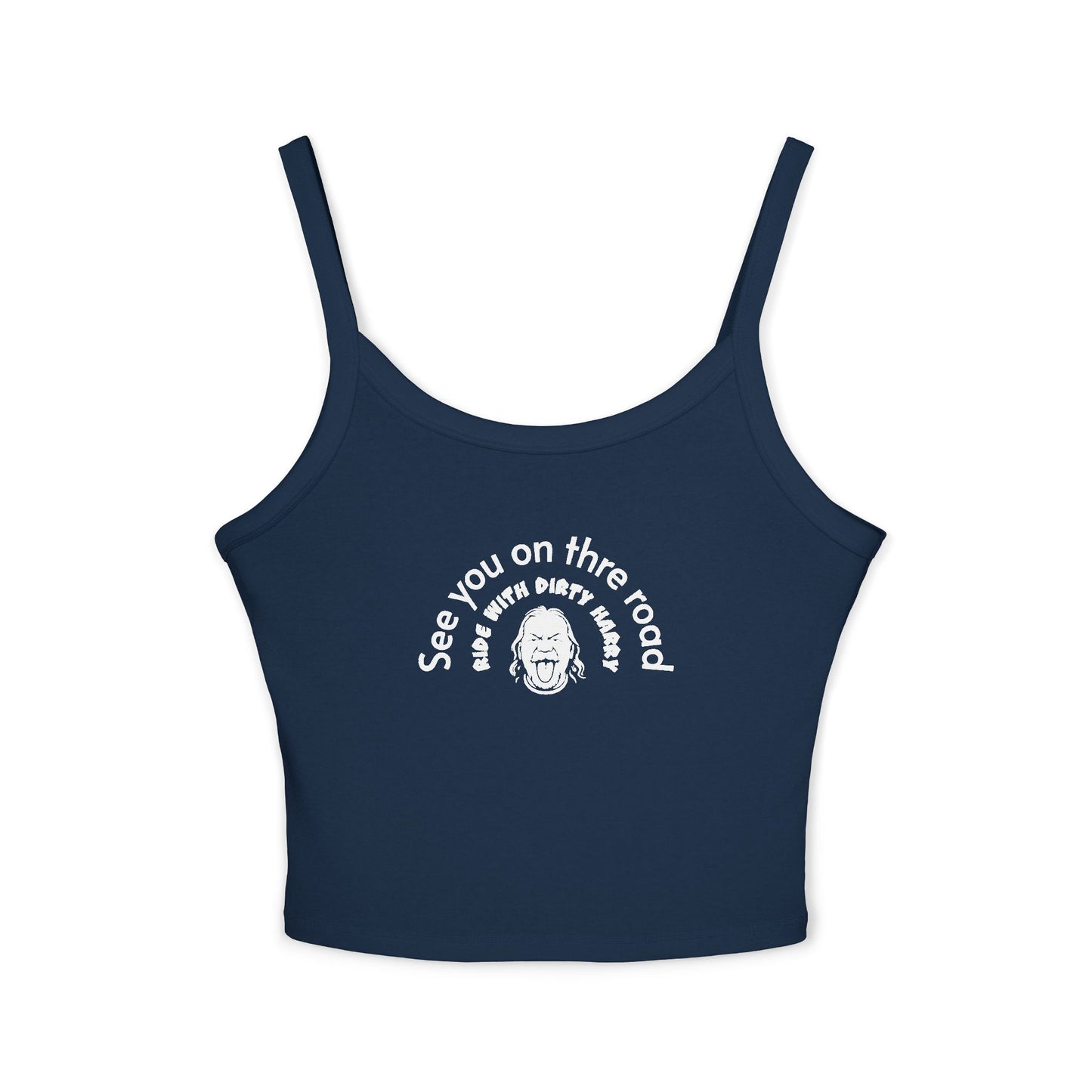 Women's 'Eat My Dust' Crop Tank — White Letters Vintage Racing Graphic