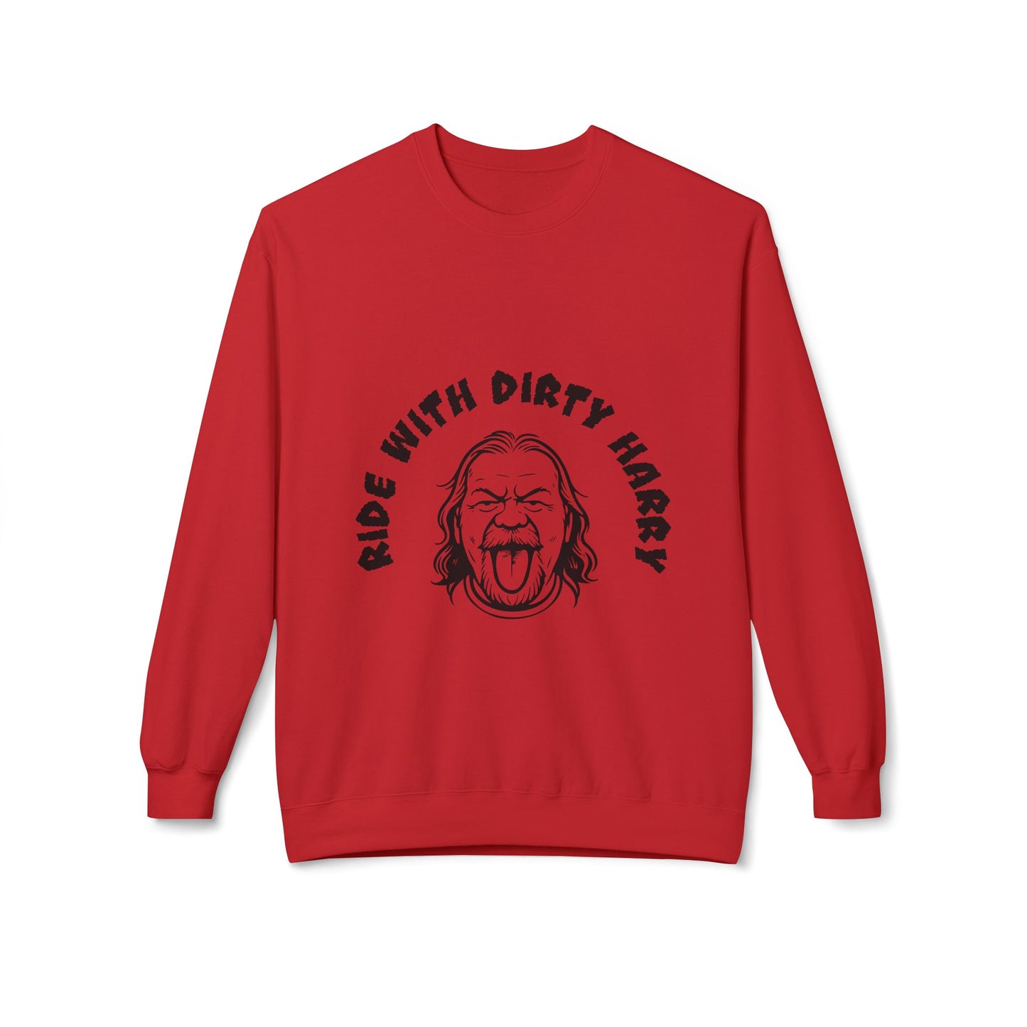 Ride With Dirty Harry Crewneck Sweatshirt — Vintage Biker Graphic Pullover