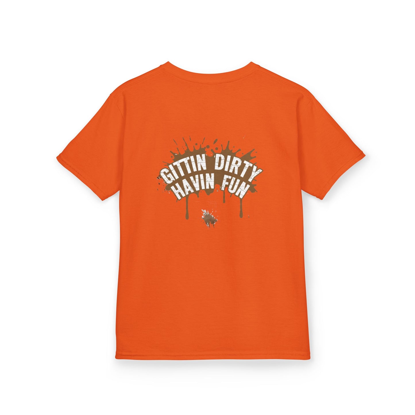 Kids Tee — 'Gittin' Dirty, Havin' Fun' Mud Splash Graphic