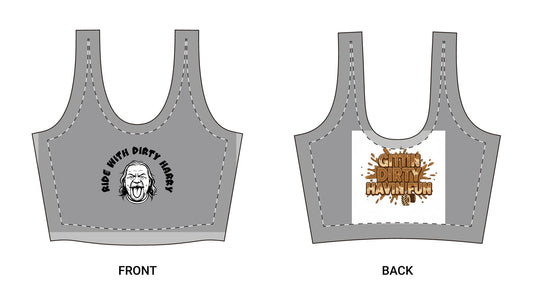 Motivational Graphic Sports Bra — "Grip With Grit" Front Logo, "Sleek & Savage" Back Design