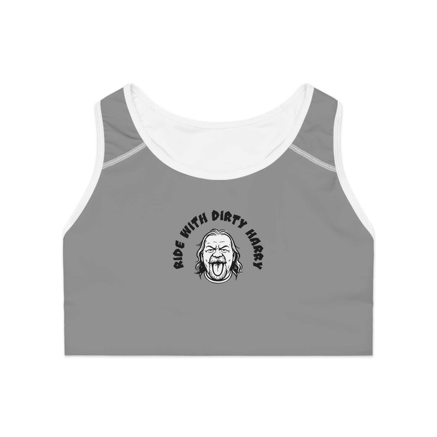Dirtyharry Sports Bra — 'Let Dirtyharry Look Good on You' All-Over Print