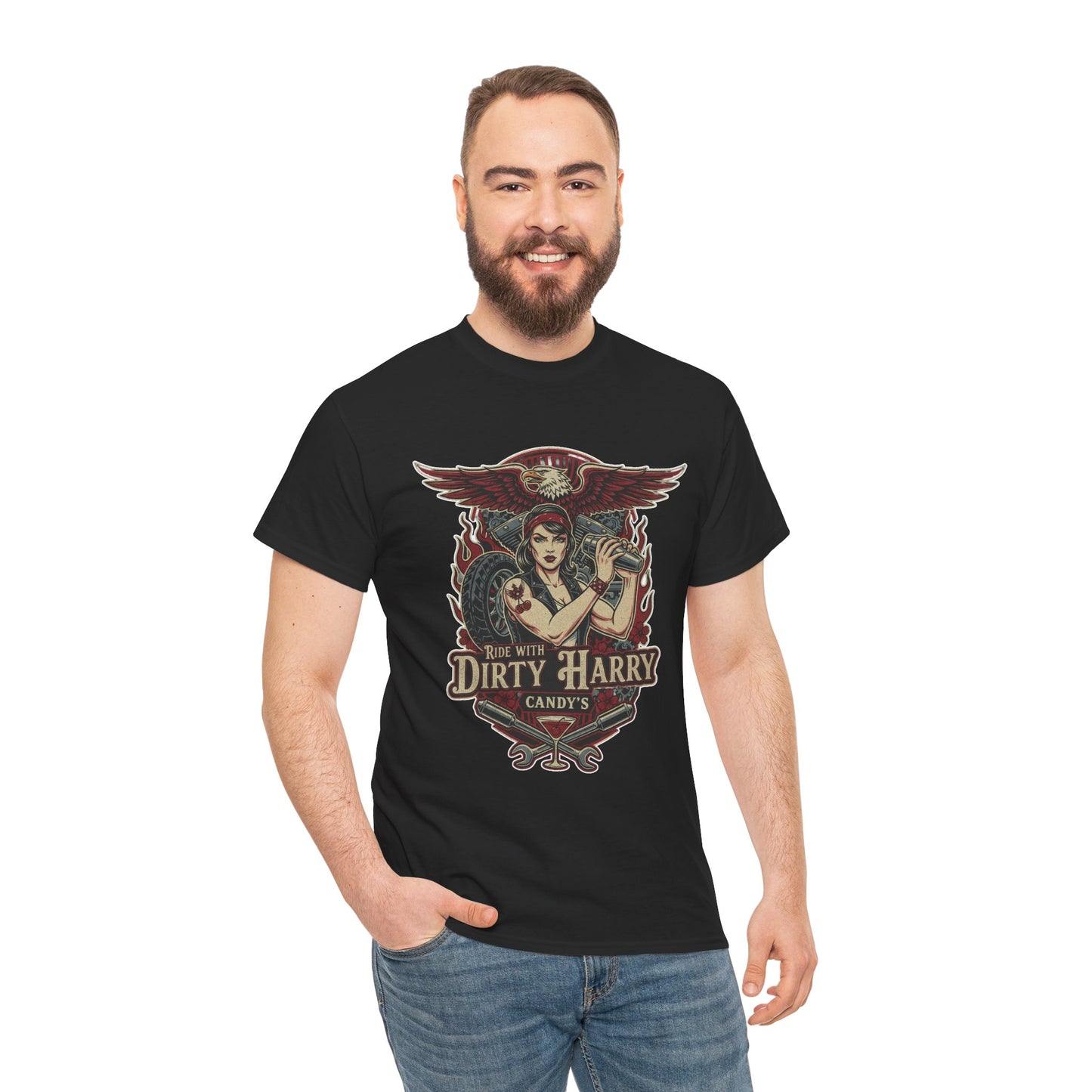 Vintage Pinup 'Dirty Harry' Candy Logo Tee