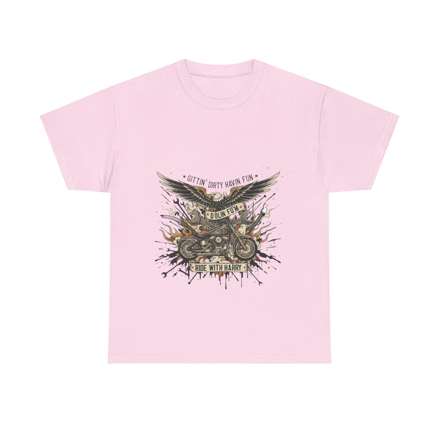 Ride With Dirty Harry Motorcycle Tee — Vintage Chopper Biker Graphic