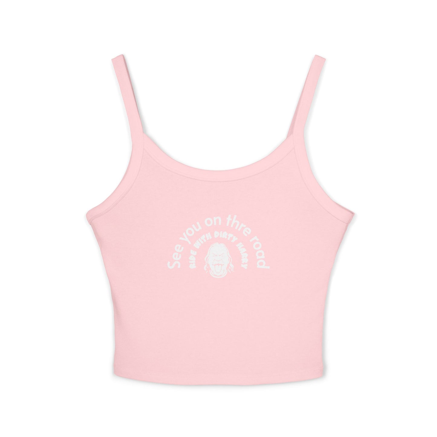 Copy of Copy of Women's 'Eat My Dust' Graphic Tank Top — Vintage Racing Face Crop Spaghetti Strap