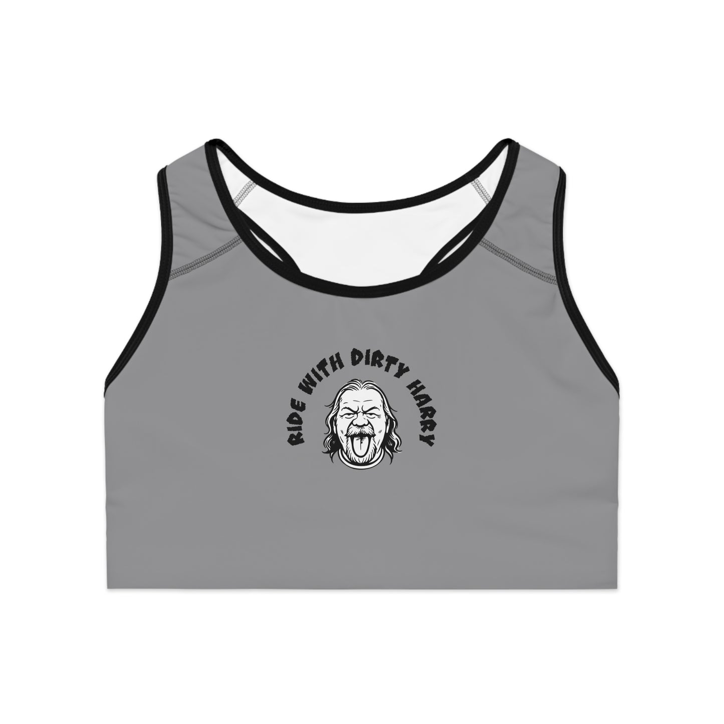 Dirtyharry Sports Bra — 'Let Dirtyharry Look Good on You' All-Over Print