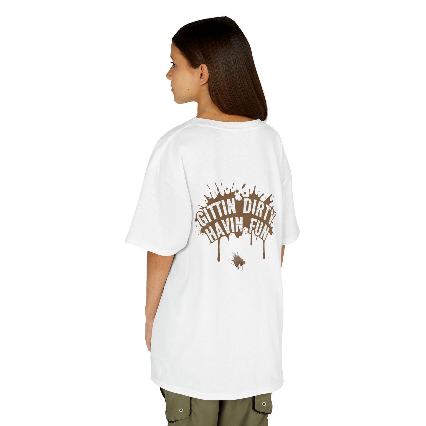 Kids Tee — 'Gittin' Dirty, Havin' Fun' Mud Splash Graphic