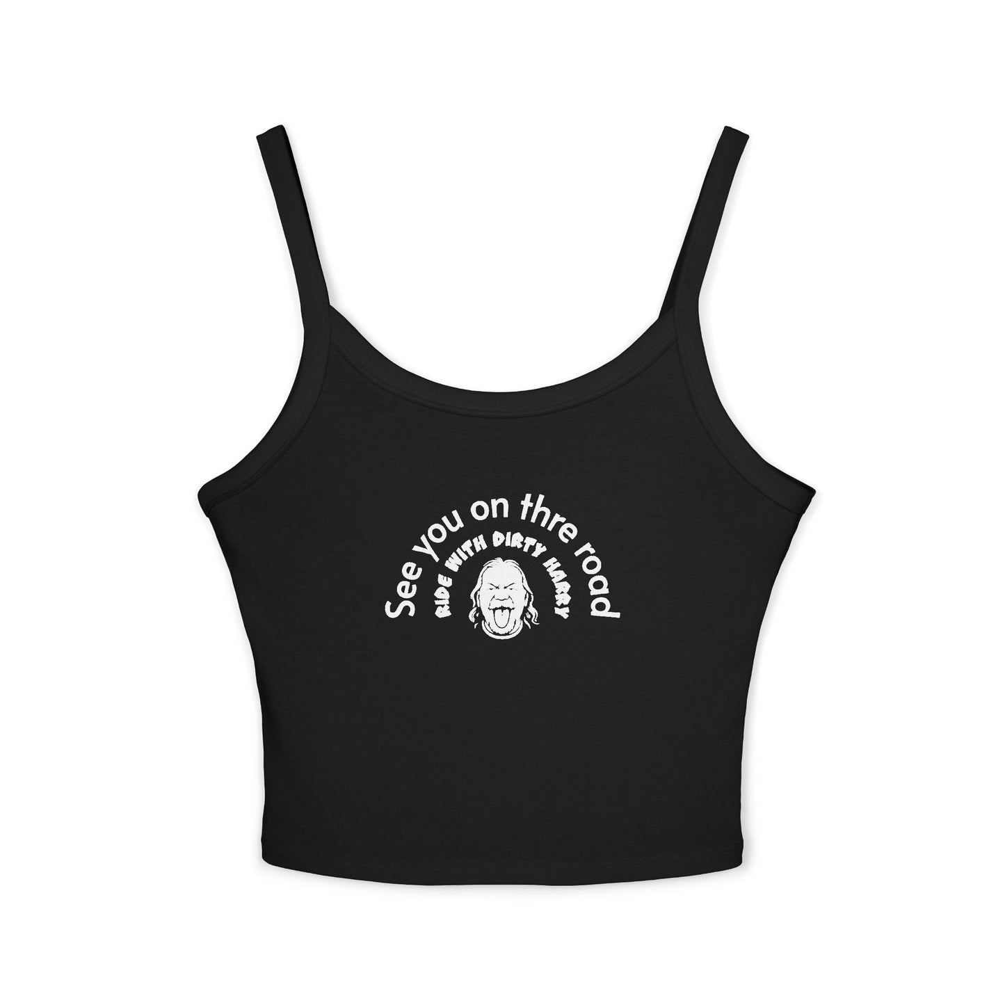 Women's 'Eat My Dust' Crop Tank — White Letters Vintage Racing Graphic