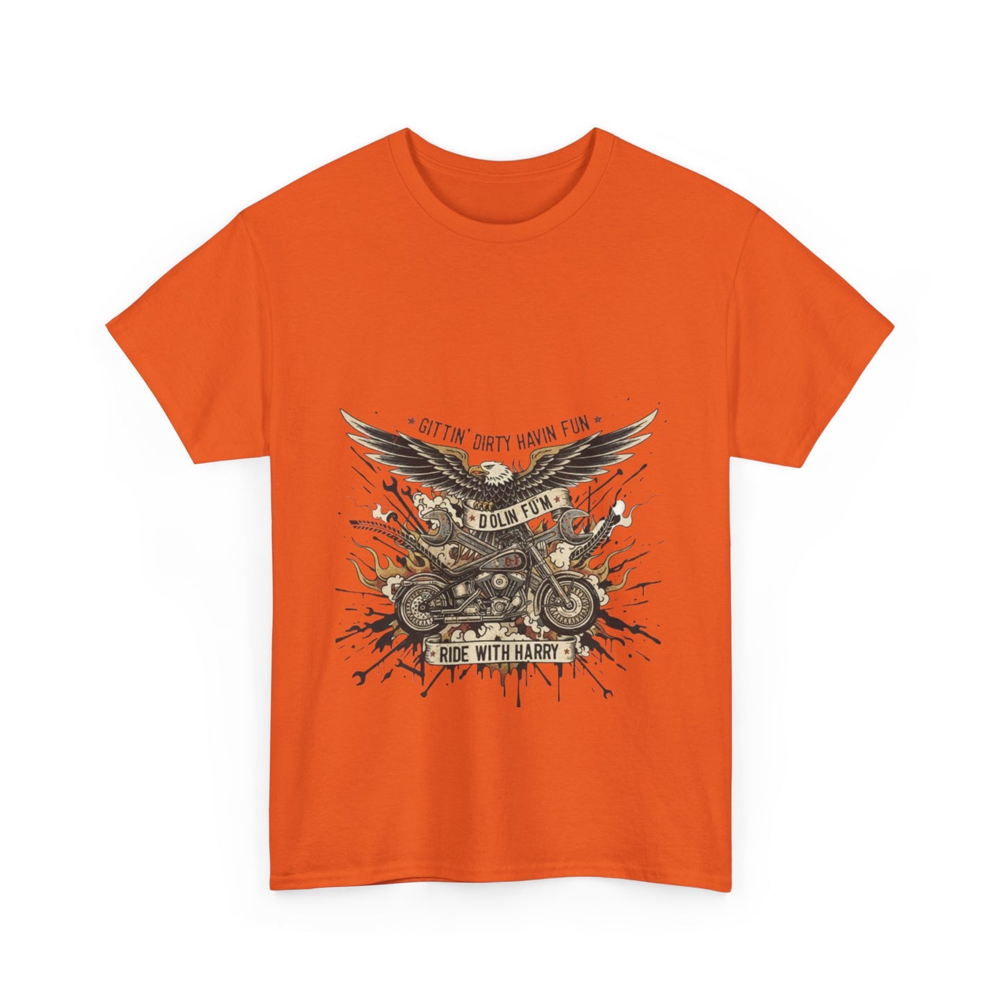 Ride With Dirty Harry Motorcycle Tee — Vintage Chopper Biker Graphic