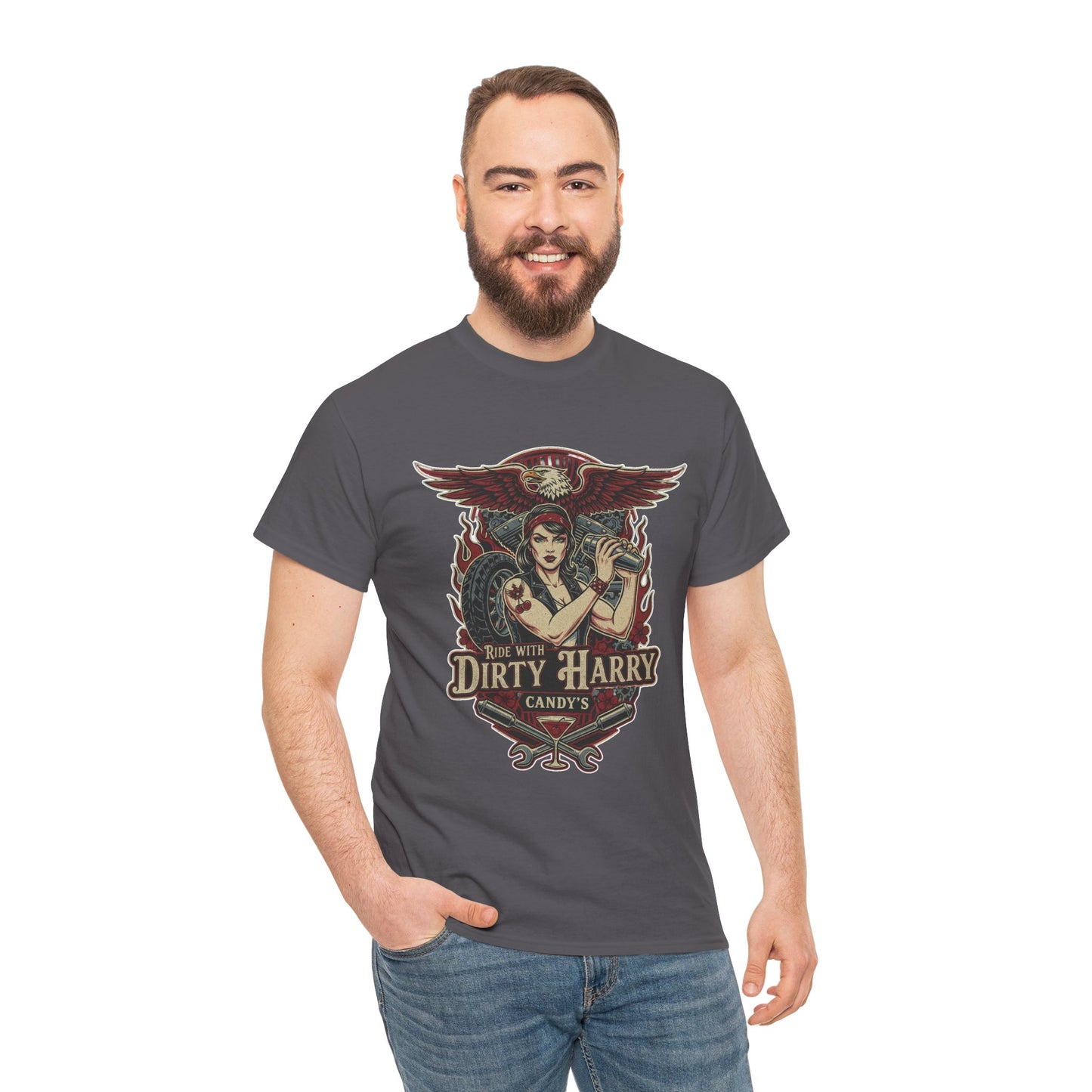 Vintage Pinup 'Dirty Harry' Candy Logo Tee