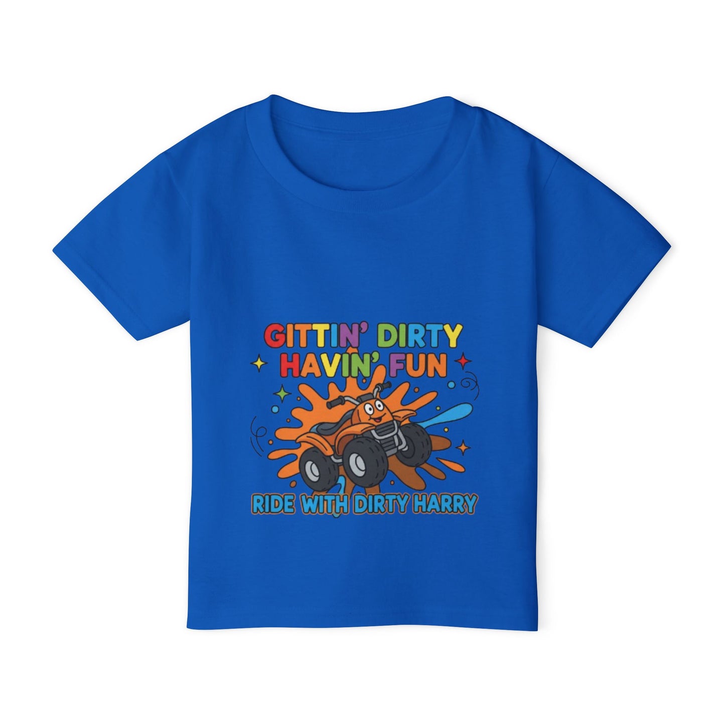 Gittin' Dirty Havin' Fun Toddler Tee — Kids Mud Truck Adventure Shirt