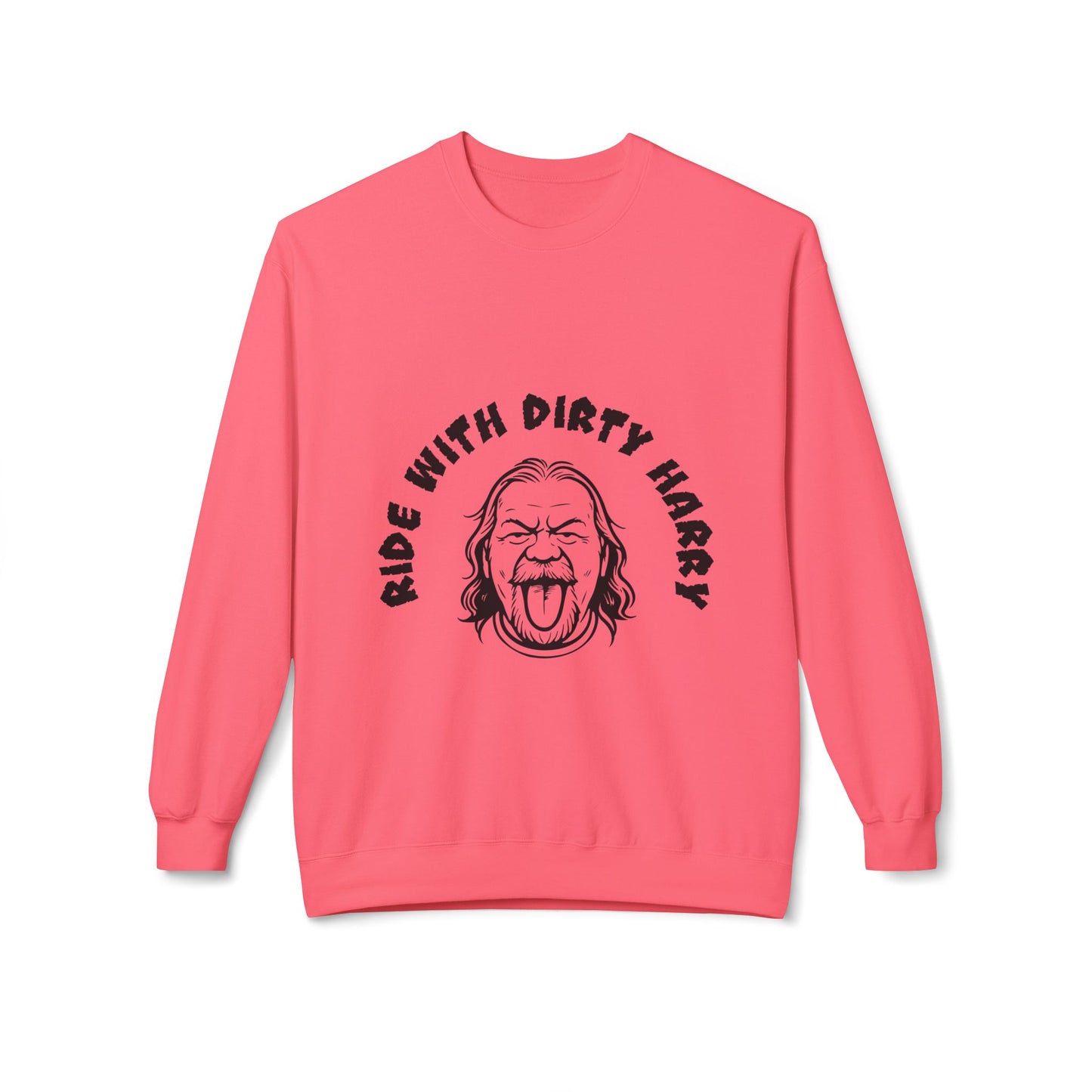 Ride With Dirty Harry Crewneck Sweatshirt — Vintage Biker Graphic Pullover