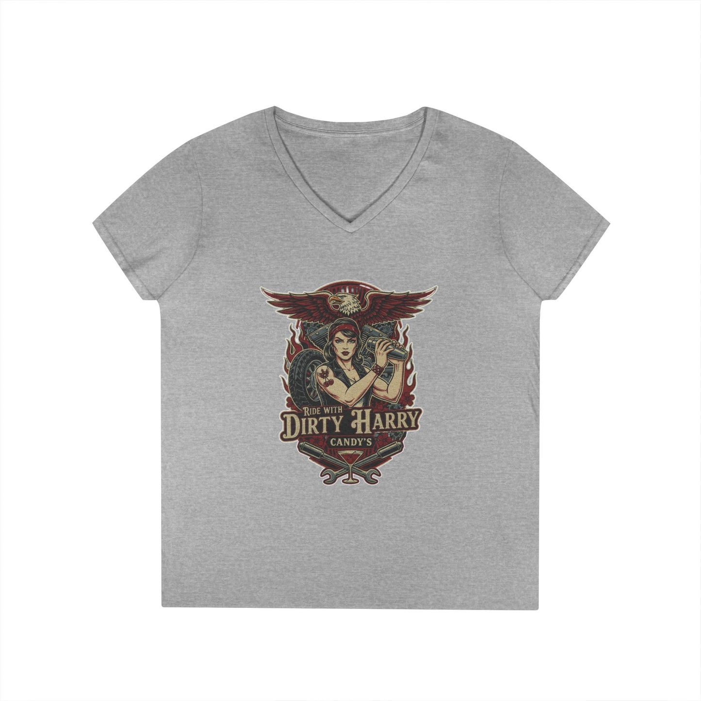 Candy V-Cut T-Shirt - Premium Women’s Slim Fit Jersey