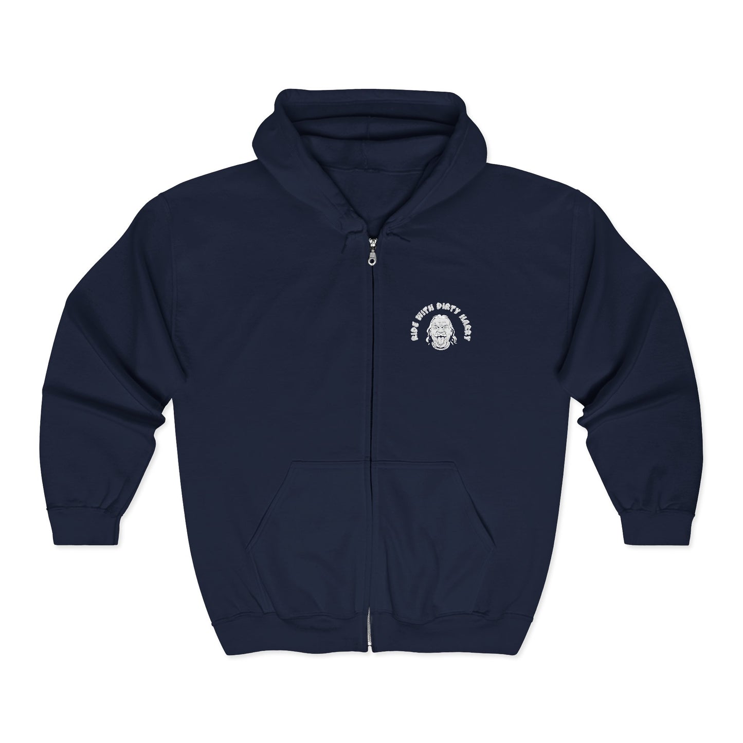 Dirty Harry logo front and back Zip Hoodie — Warm Full‑Zip Sweatshirt