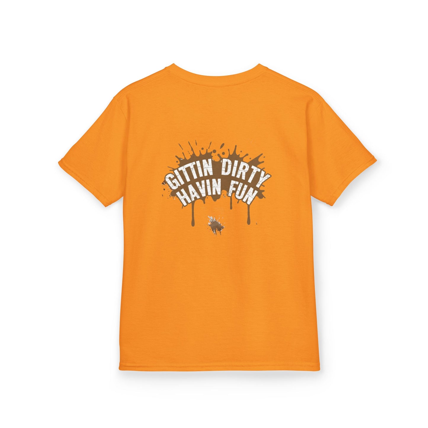 Kids Tee — 'Gittin' Dirty, Havin' Fun' Mud Splash Graphic