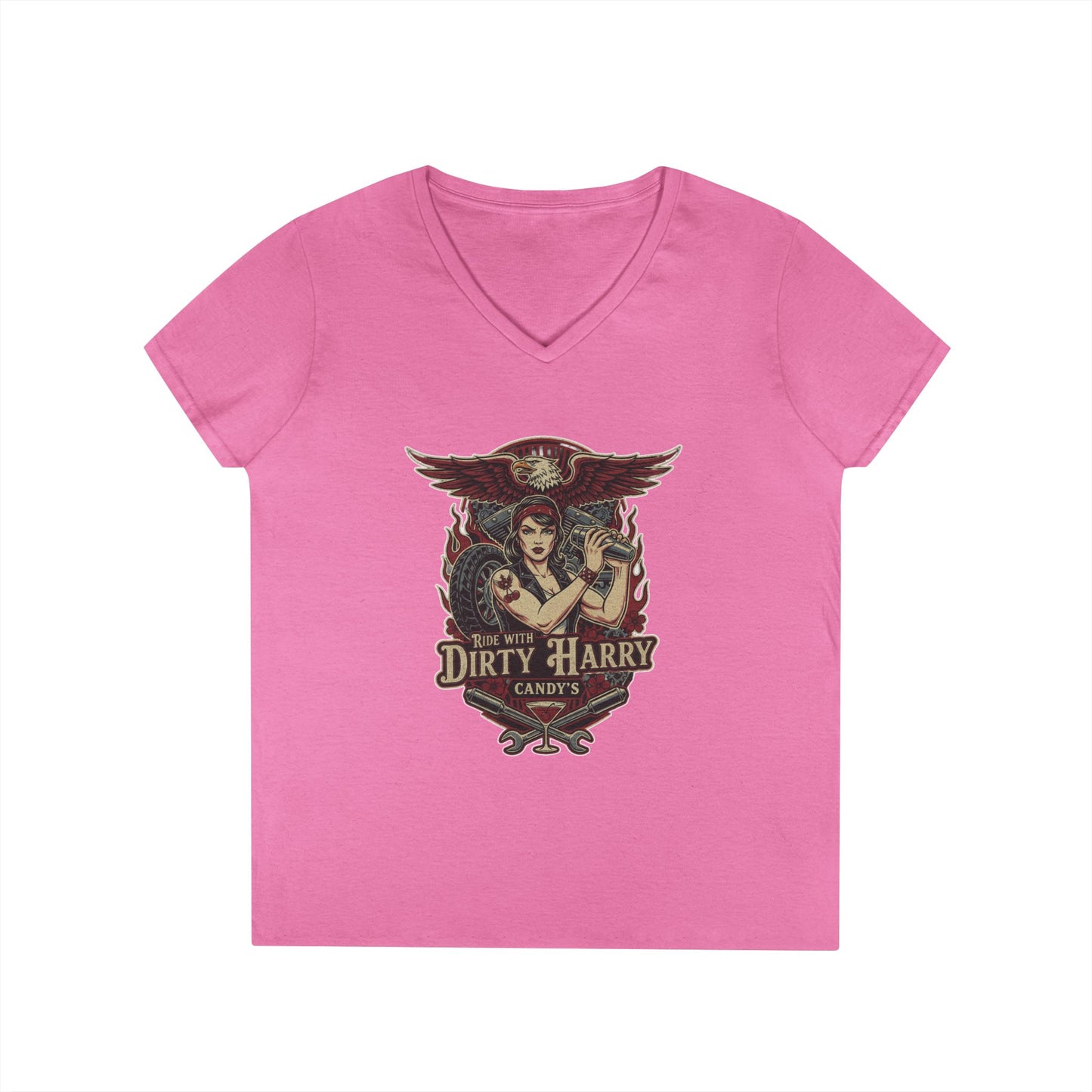 Candy V-Cut T-Shirt - Premium Women’s Slim Fit Jersey