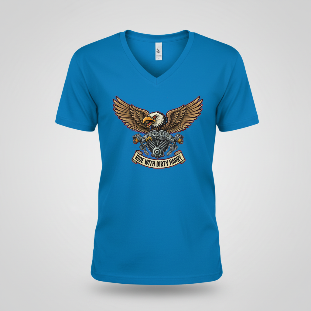 Candy's Bar v-neck t-shirt in blue