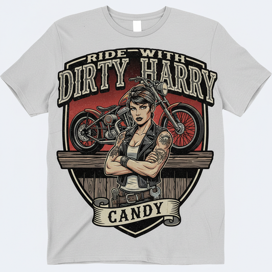 Candy's Bar motorcycle t-shirt graphic design
