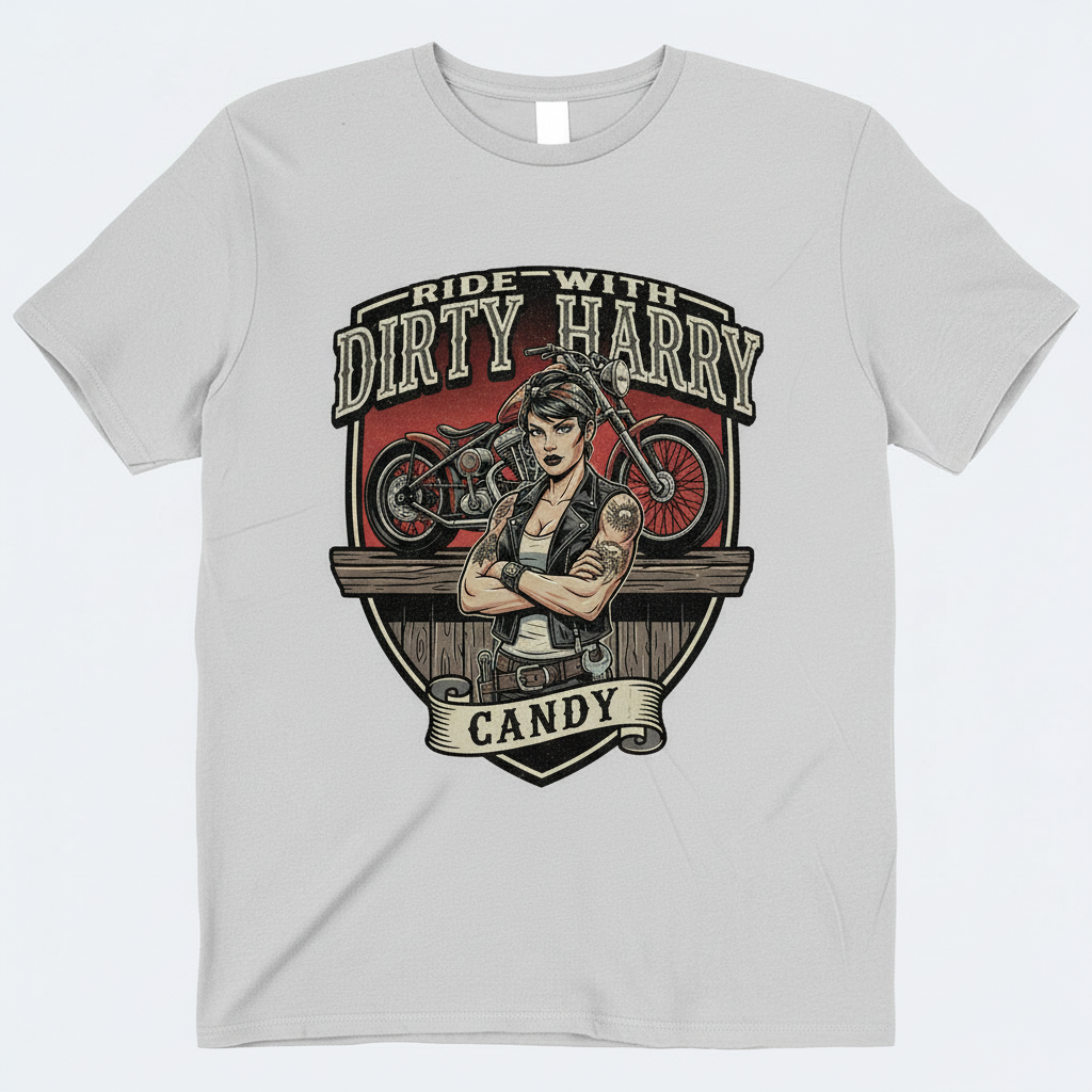 Candy's Bar motorcycle t-shirt in grey