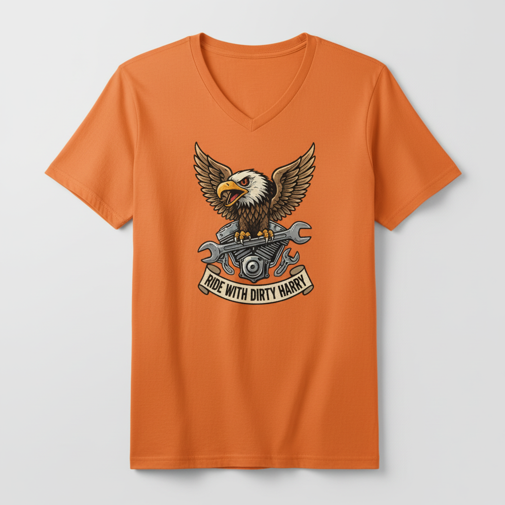 Candy's Bar v-neck t-shirt in orange