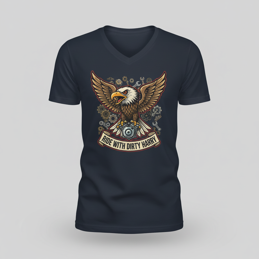 Candy's Bar v-neck t-shirt in navy