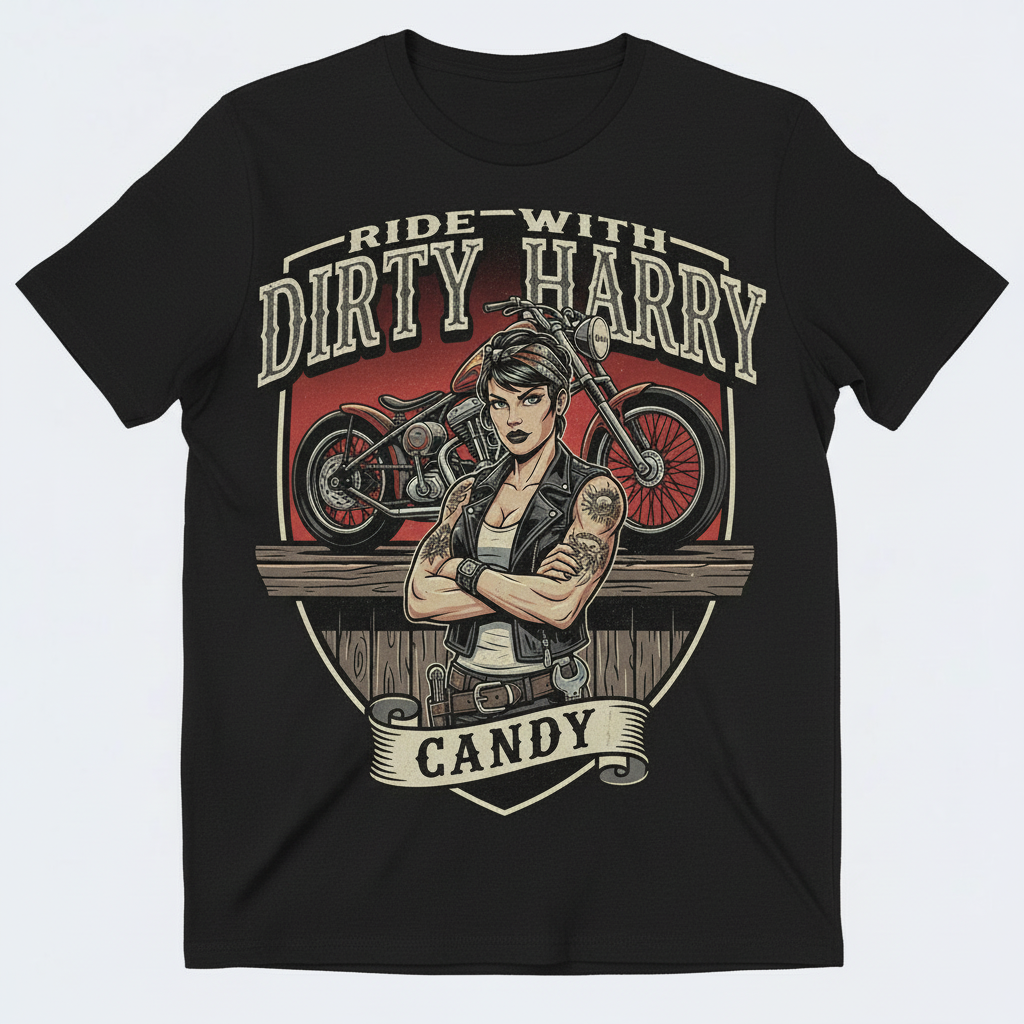 Candy's Bar motorcycle t-shirt in black