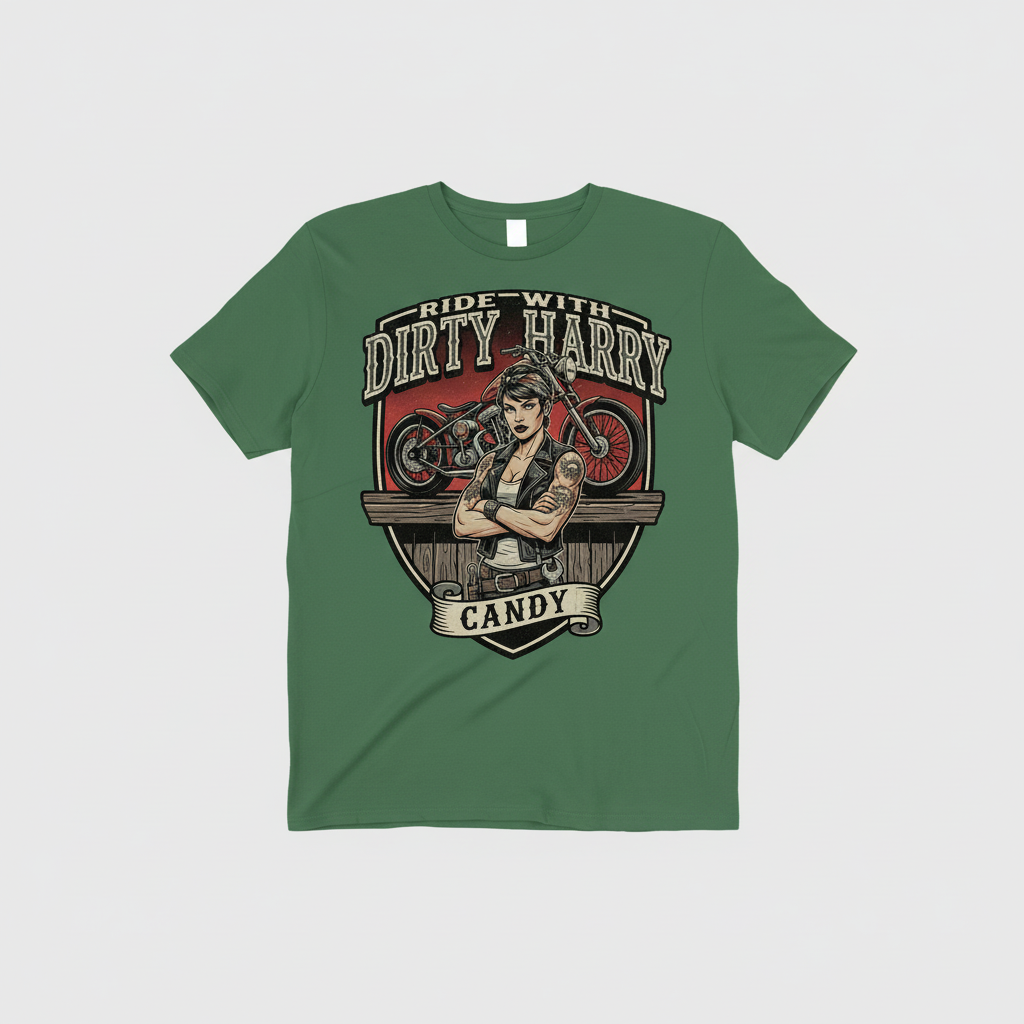 Candy's Bar motorcycle t-shirt in green