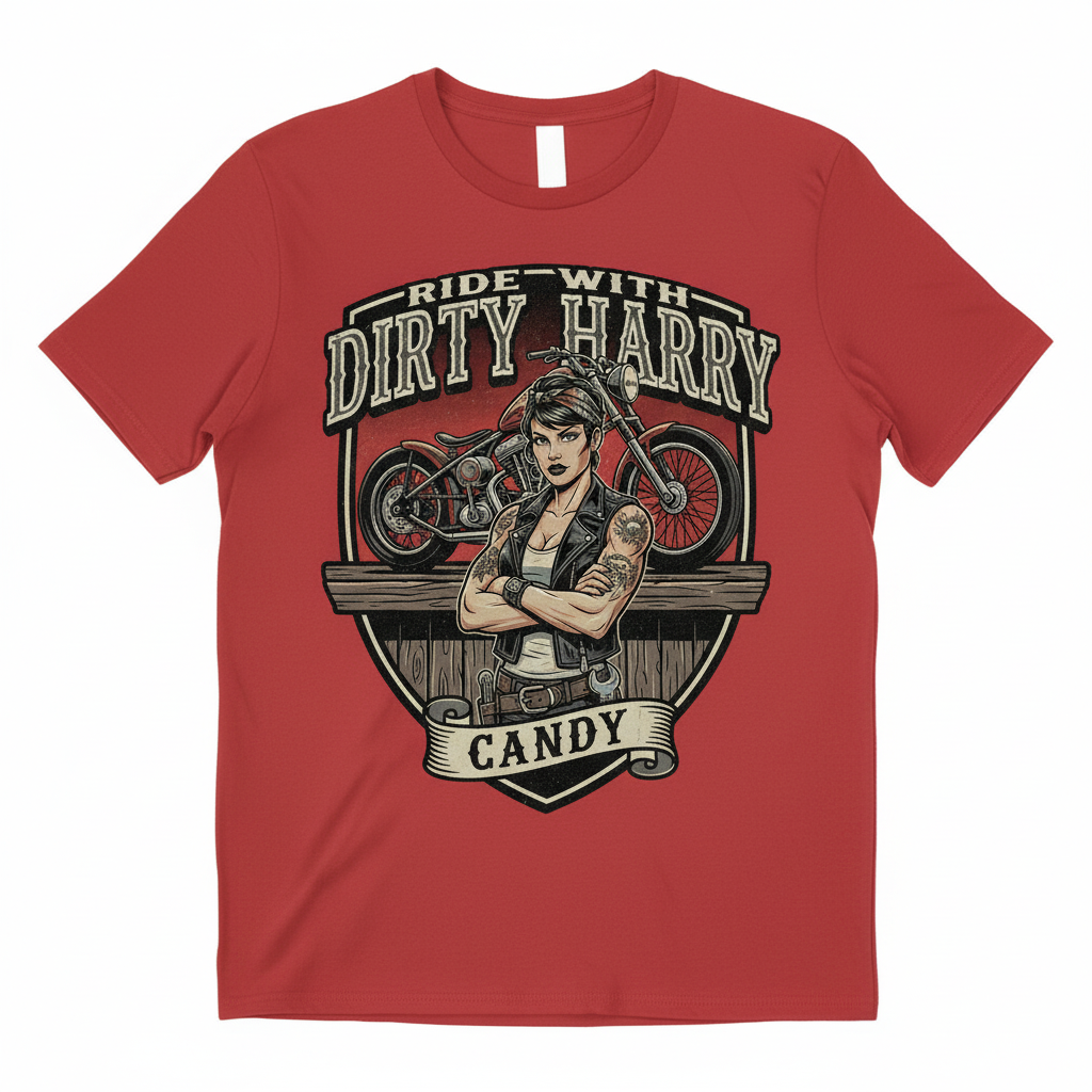 Candy's Bar motorcycle t-shirt in red