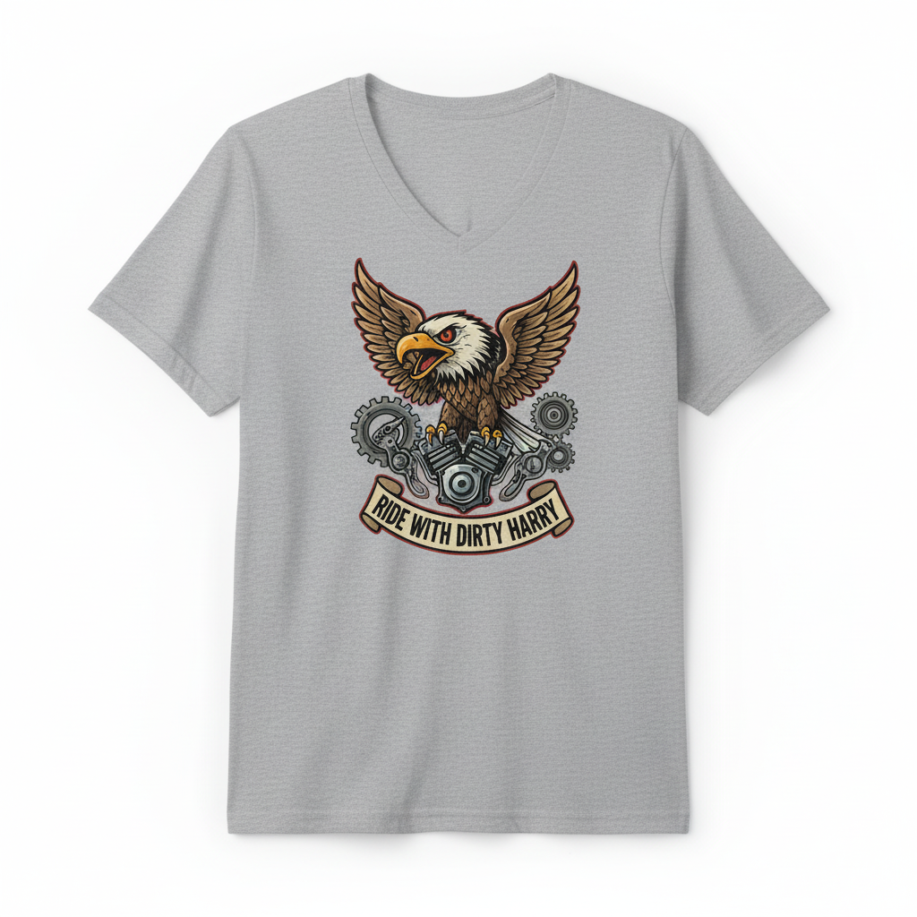 Candy's Bar v-neck t-shirt in heather gray