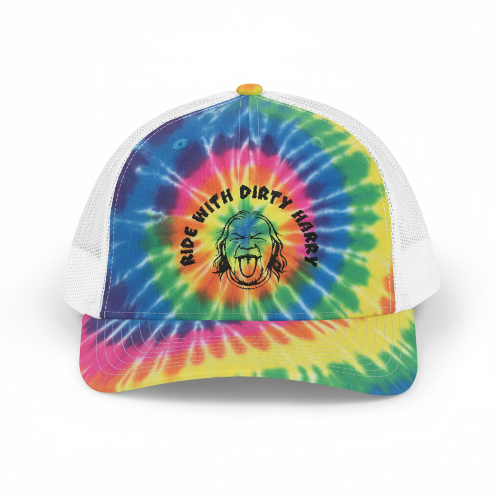 Snapback trucker cap in tie-dye